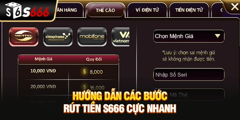 Rút Tiền S666 Nhanh Chóng Với Hướng Dẫn Chi Tiết Cho Bạn